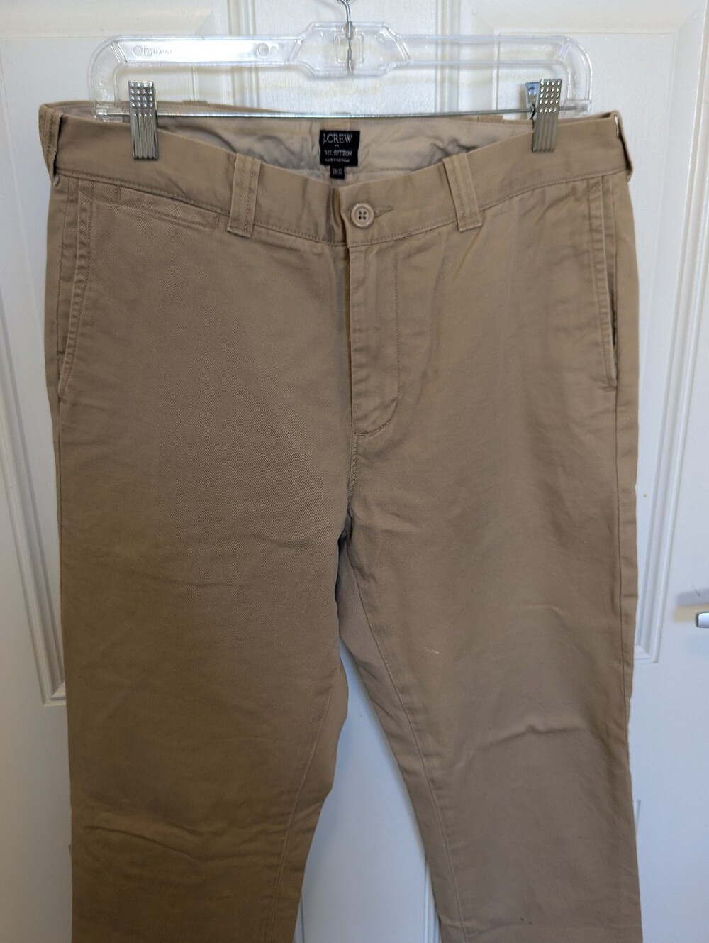 J.Crew The Sutton Men Khaki Chino Pants Tan Flat Front Size 33x32 Casual Work